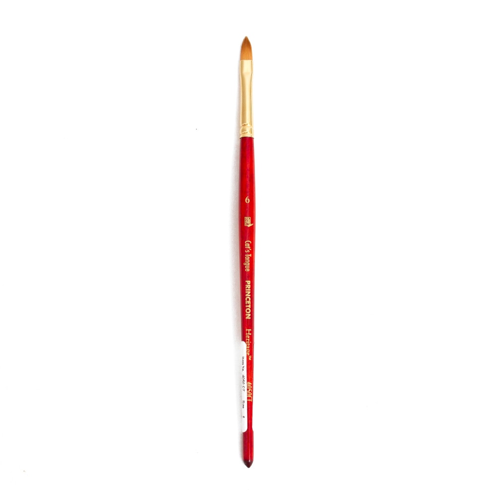 Princeton, Brushes, Art & School, Heritage, Synthetic Sable, Watercolor, 105316, Cat's Tongue, 6